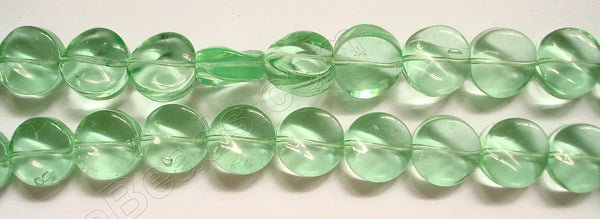 Light Apple Green Crystal Qtz  -  Twisted Coin  8"