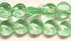 Light Apple Green Crystal Qtz  -  Twisted Coin  8"