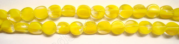 Yellow and Clear Crystal Qtz  -  2-side Coin  7.5"