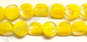 Yellow and Clear Crystal Qtz  -  2-side Coin  7.5"