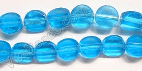 Ocean Blue Crystal Qtz  -  2-side Coin  7.5"