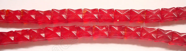 Red Crystal Qtz  -  Faceted Cube  8.5"