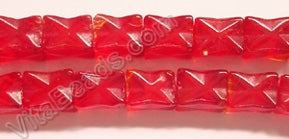 Red Crystal Qtz  -  Faceted Cube  8.5"