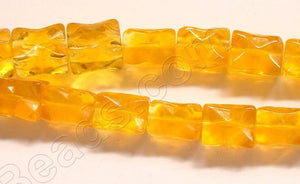 Dark Yellow Crystal Qtz  -  Faceted Cube  8.5"