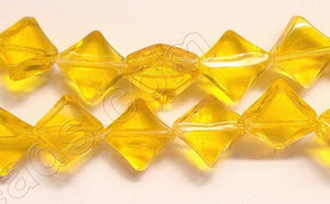 Dark Yellow Crystal Qtz  -  Di-drilled Puff Square  8.5"
