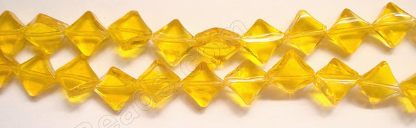 Dark Yellow Crystal Qtz  -  Di-drilled Puff Square  8.5"