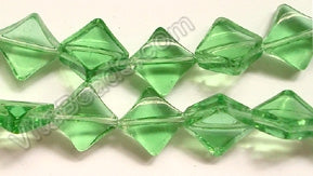 Apple Green Crystal Qtz  -  Di-drilled Puff Square  8.5"