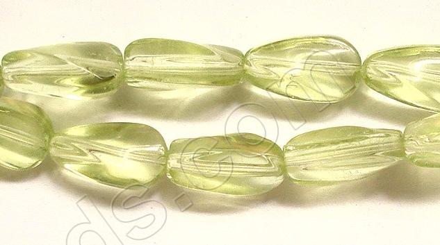 Light Lime Green Crystal Qtz  -  Twisted 8.5"