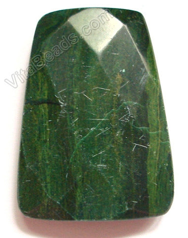 Africa Jade Dark - 30x40mm Faceted Ladder Pendant