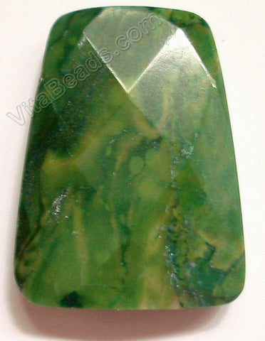 Africa Jade Light - 30x40mm Faceted Ladder Pendant