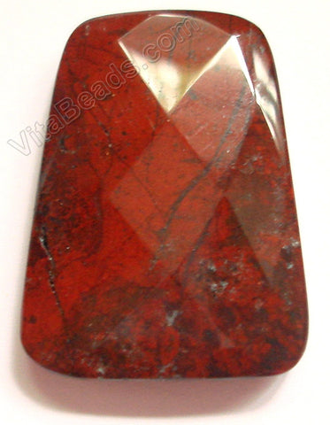 Poppy Jasper - 30x40mm Faceted Ladder Pendant