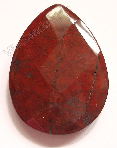 Poppy Jasper - Faceted Pendant - Briolette