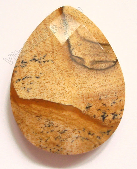 Picture Jasper - Light - Faceted Pendant - Briolette