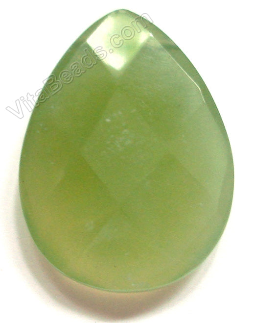 New Jade - Dark - Faceted Pendant - Briolette