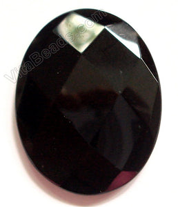 Faceted Pendant - Oval - Black Onyx