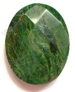 Light Africa Jade - Faceted Oval Pendant