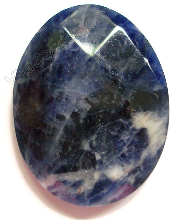 Dark Sodalite - Faceted Oval Pendant