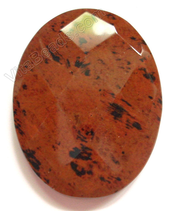 Mahogany Obsidian Light - Faceted Oval Pendant