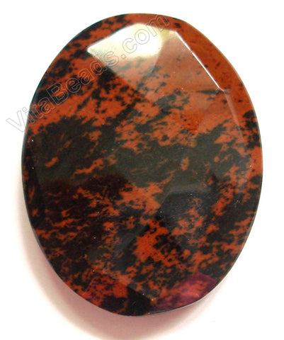 Mahogany Obsidian Dark - Faceted Oval Pendant
