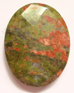 Unakite - Faceted Oval Pendant