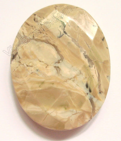 Light Africa Opal - Faceted Oval Pendant