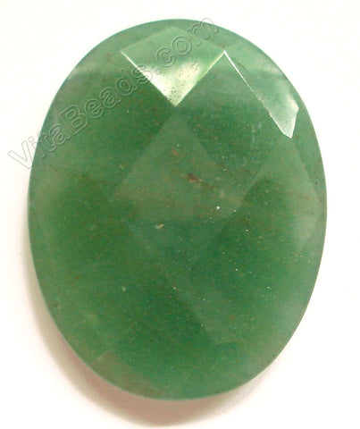 Dark Green Aventurine - Faceted Oval Pendant