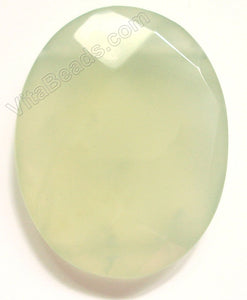 Transparent New Jade - Faceted Oval Pendant
