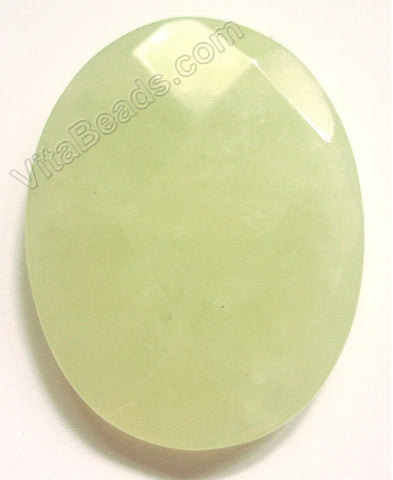 Light New Jade - Faceted Oval Pendant