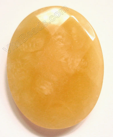 Yellow Jade - Faceted Oval Pendant