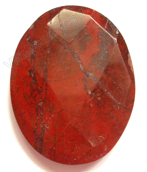 Poppy Jasper - Faceted Oval Pendant