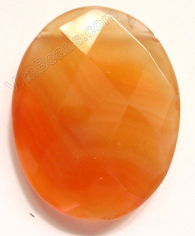 Light Natural Carnelian - Faceted Oval Pendant