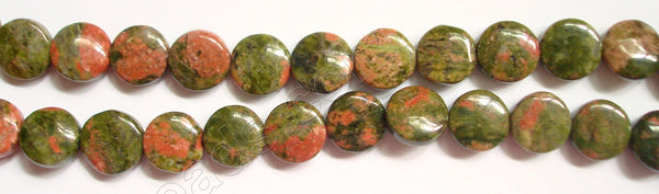 Unakite  -  Puff Coins  16"