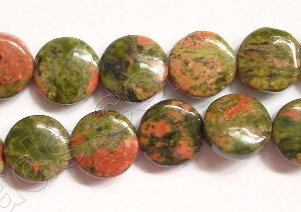 Unakite  -  Puff Coins  16"