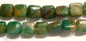 Africa Jade with Brown   -  Puff Square  16"     8 x 8 mm  - $ 5.00    /   50 pc    Add to Cart