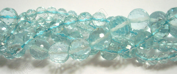 Aqua Quartz - Faceted Round  16"