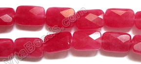 Red Jade -  Faceted Rectangle 16"