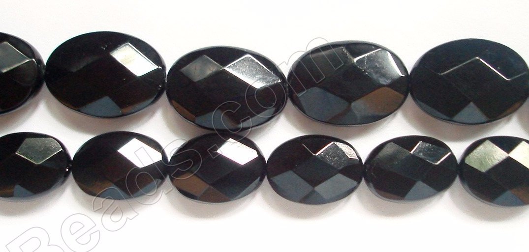 Black Onyx  -  Faceted Oval  16"