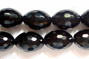 Black Onyx AA -  Faceted Rice  16"