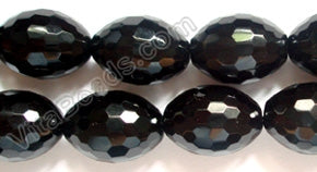 Black Onyx AA -  Faceted Rice  16"