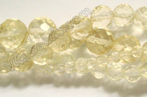 Lemon Crystal 009  -  Faceted Round   16"