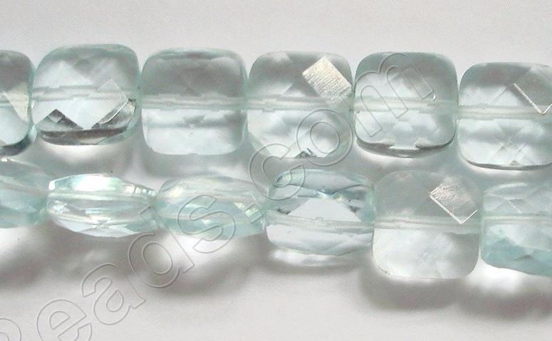 Aqua Quartz  -  Faceted Square 16"