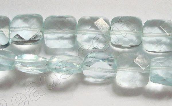 Aqua Quartz  -  Faceted Square 16"