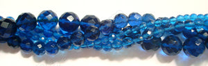 London Blue Crystal 048 -  Faceted Round   16"