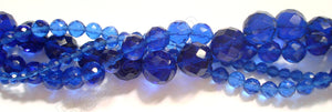 Royal Blue Crystal 026 -  Faceted Round   16"