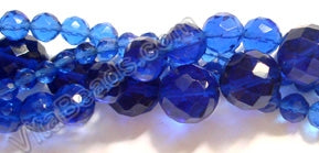 Royal Blue Crystal 026 -  Faceted Round   16"