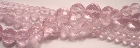 Pink Crystal 021  -  Faceted Round   16"