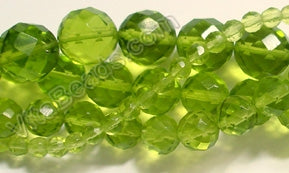 Peridot Green Crystal  046 -  Faceted Round  16"