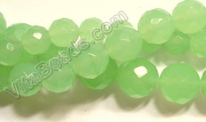 Light Olive Chalcedony Quartz  -  Faceted Round   16"