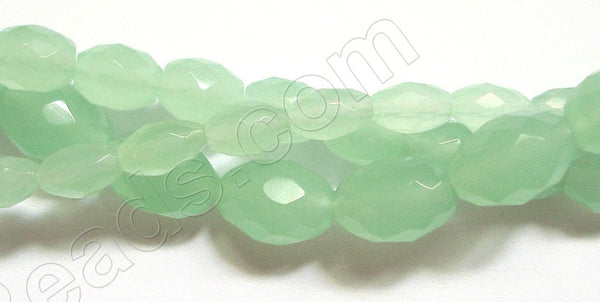 Faceted Rice - Light Green Chalcedony  16"