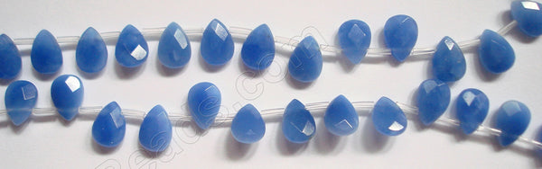 Blue Quartz  -  7x10mm Faceted Flat Briolette  16"